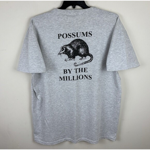 Vintage 90s Y2K Possum Trapping Graphic T-Shirt / Grey / Size XL - Picture 1 of 5